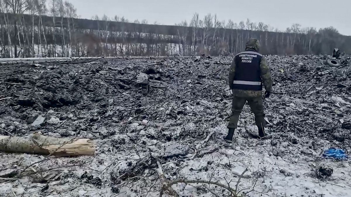 Itt vannak az első felvételek az orosz Il-76 lezuhanásának helyszínéről