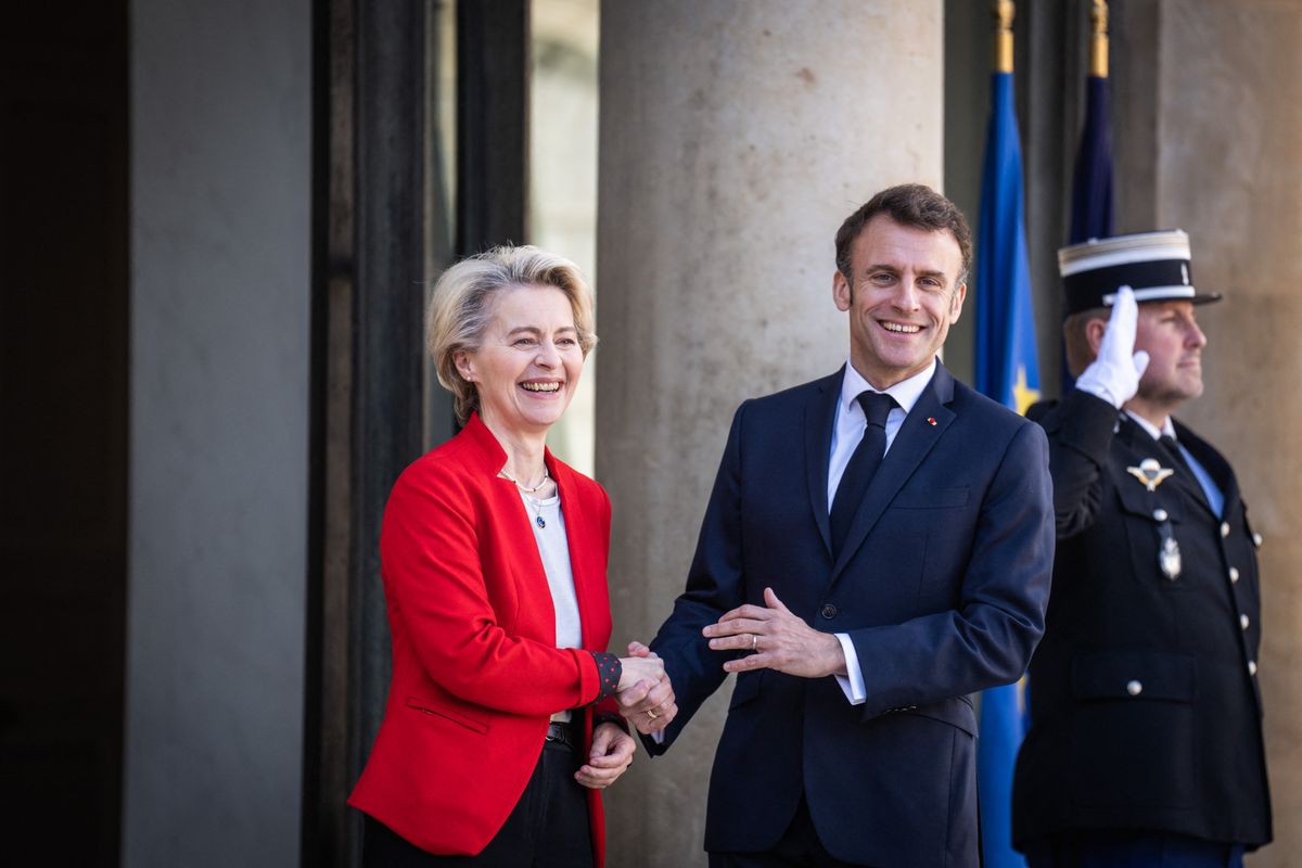 FRANCE - MEETING BETWEEN EMMANUEL MACRON AND URSULA VON DER LEYEN AT THE ELYSEE PALACE