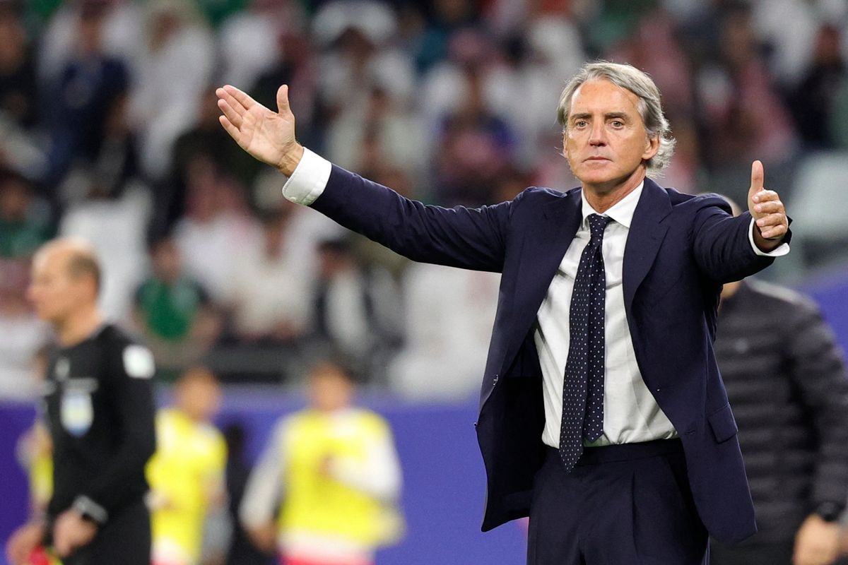 Roberto Mancini szaúdi kapitány Ázsia-Kupa Dél-Korea Szaúd-Arábia Szoboszlai Dominik volt csapattársa kiszúrt vele