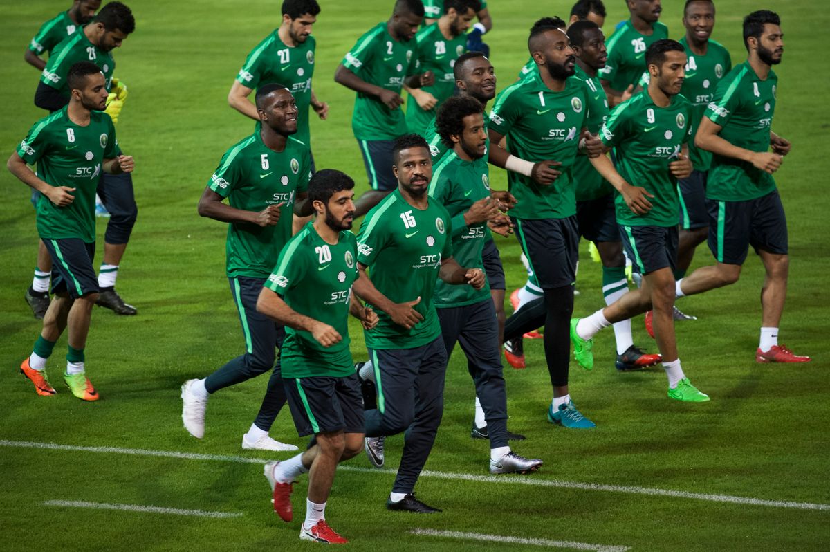 Saudi Arabia National Football Team Training Session Roberto Mancini AFC