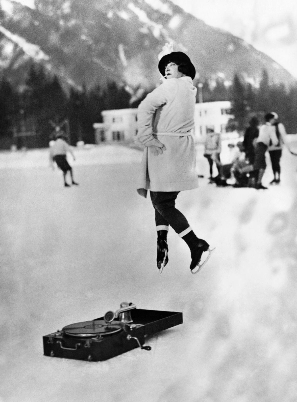 A Lady Dancing To A Phonograph On The Ice At Chamonix, 1924
Lugas
