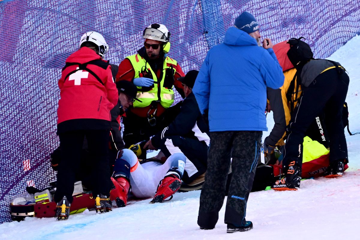 Aleksander Aamodt Kilde, bukás, Wengen, sérülés, mentőhelikopter