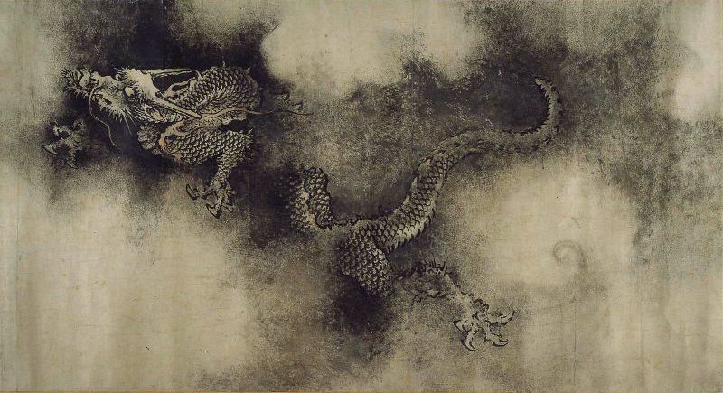 A Szung-kori Csen Zsung. A kilenc sárkány képe című tusfestményének részlete (1244) (Forrás: Wikipedia)