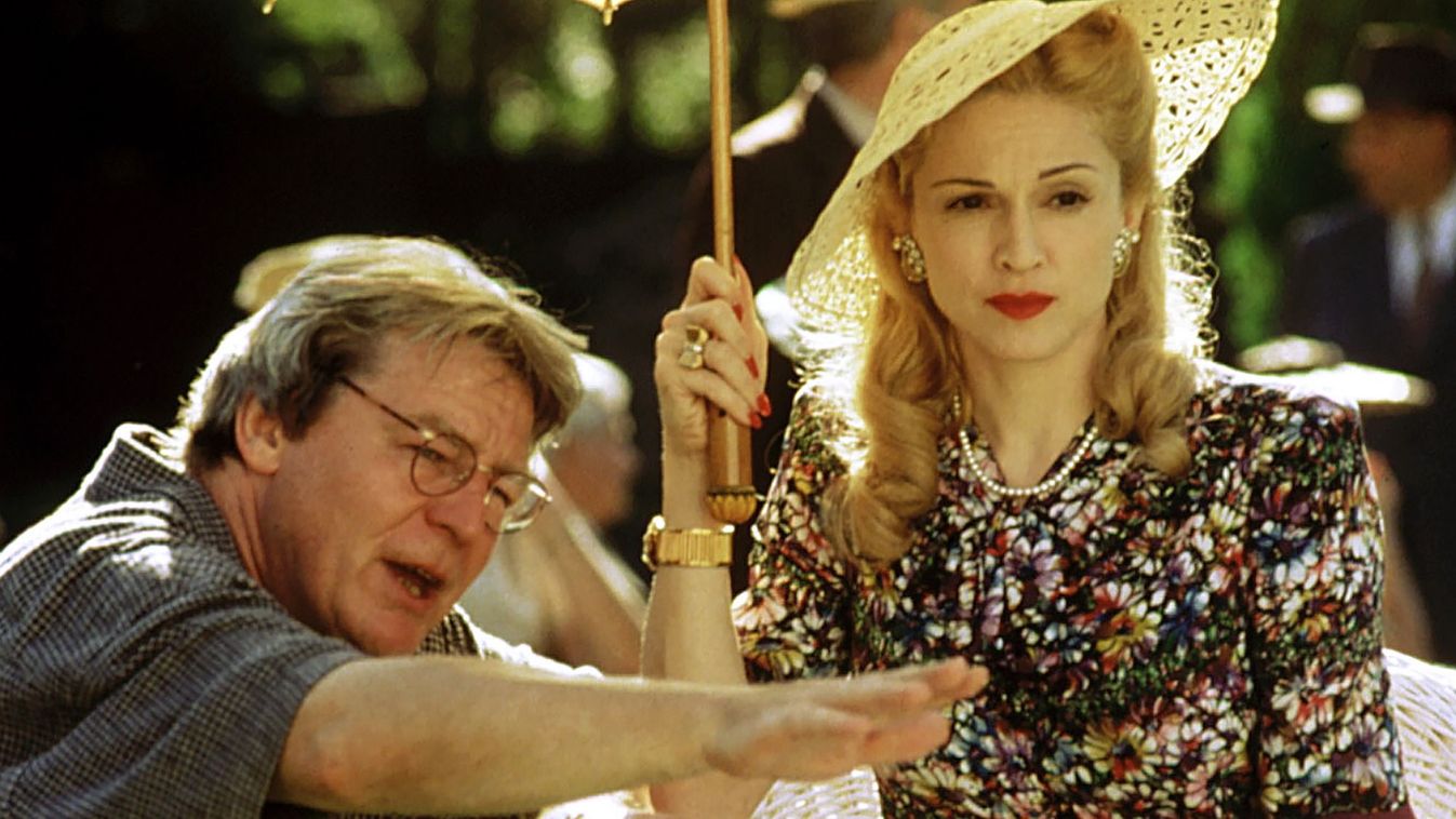 Alan Parker directing Madonna on the set of EVITA, 1996
