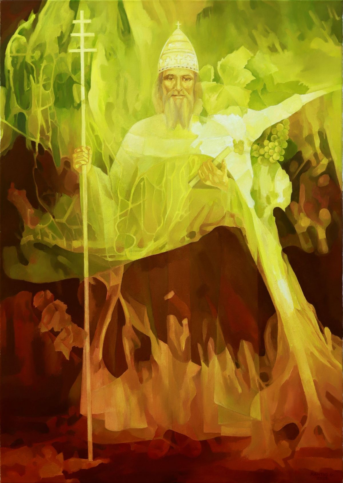 Xantus Géza, Szent I. Orbán pápa, olaj, vászon, 100 x 70 cm, 2023.