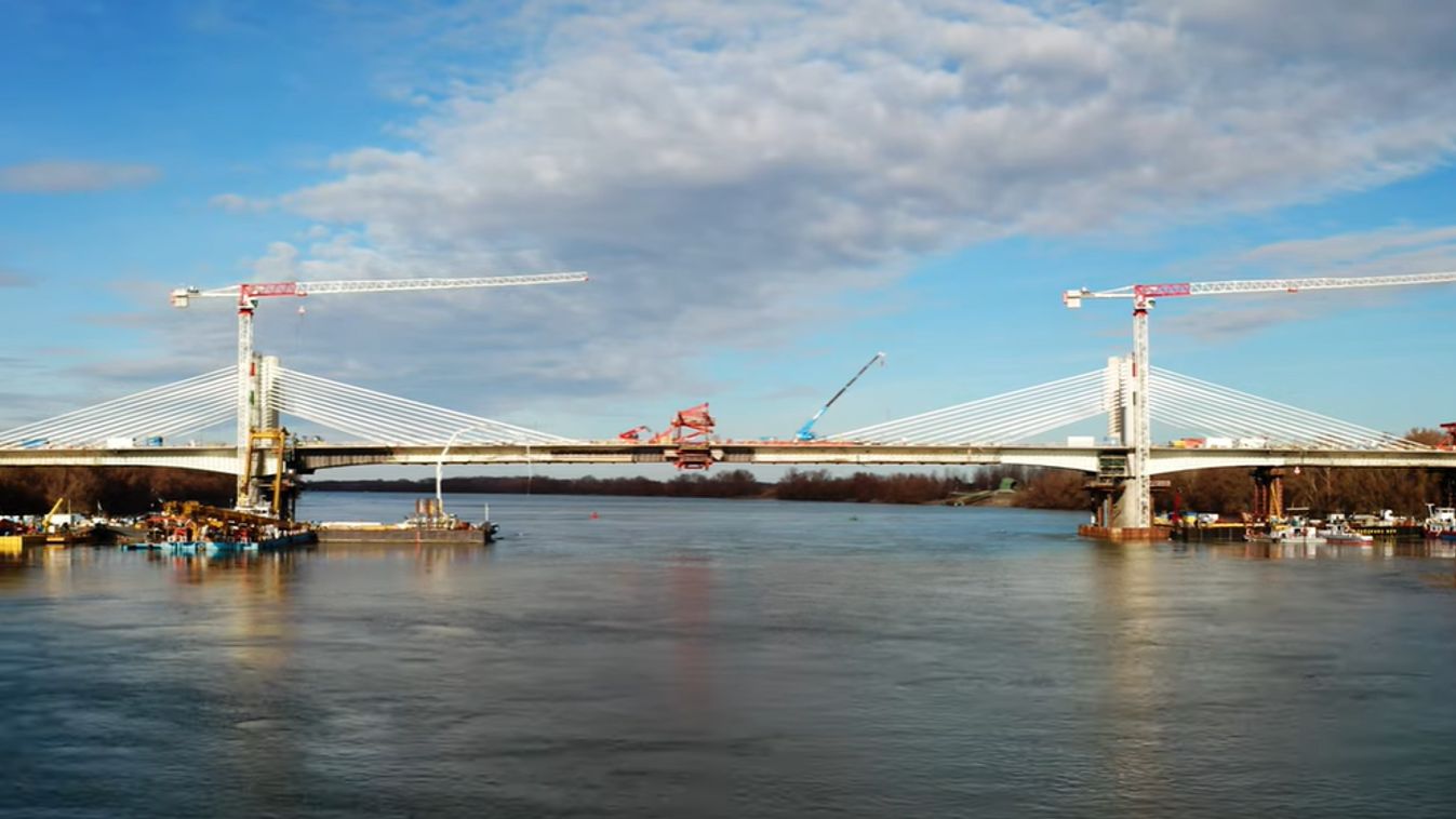 Rendkívül látványos videó készült az új Duna-híd építéséről