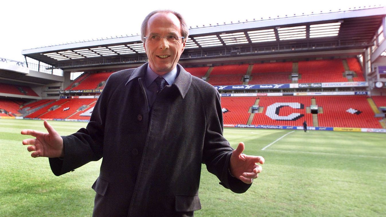 England manager Sven Goran Eriksson poses for photographers before a news conference at Anfield in L..