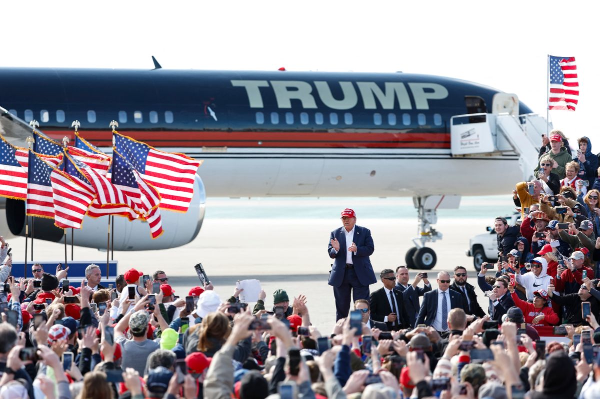 Donald Trump volt amerikai elnök és republikánus elnökjelölt 2024. március 16-án. (Fotó: KAMIL KRZACZYNSKI / AFP)