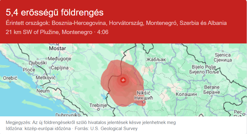 földrengés, montenegró, magyarország