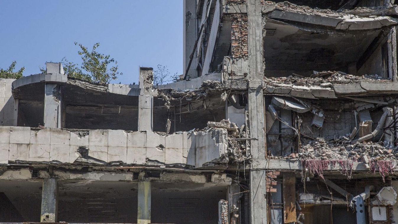 Bombed by NATO building in Belgrade, Serbia