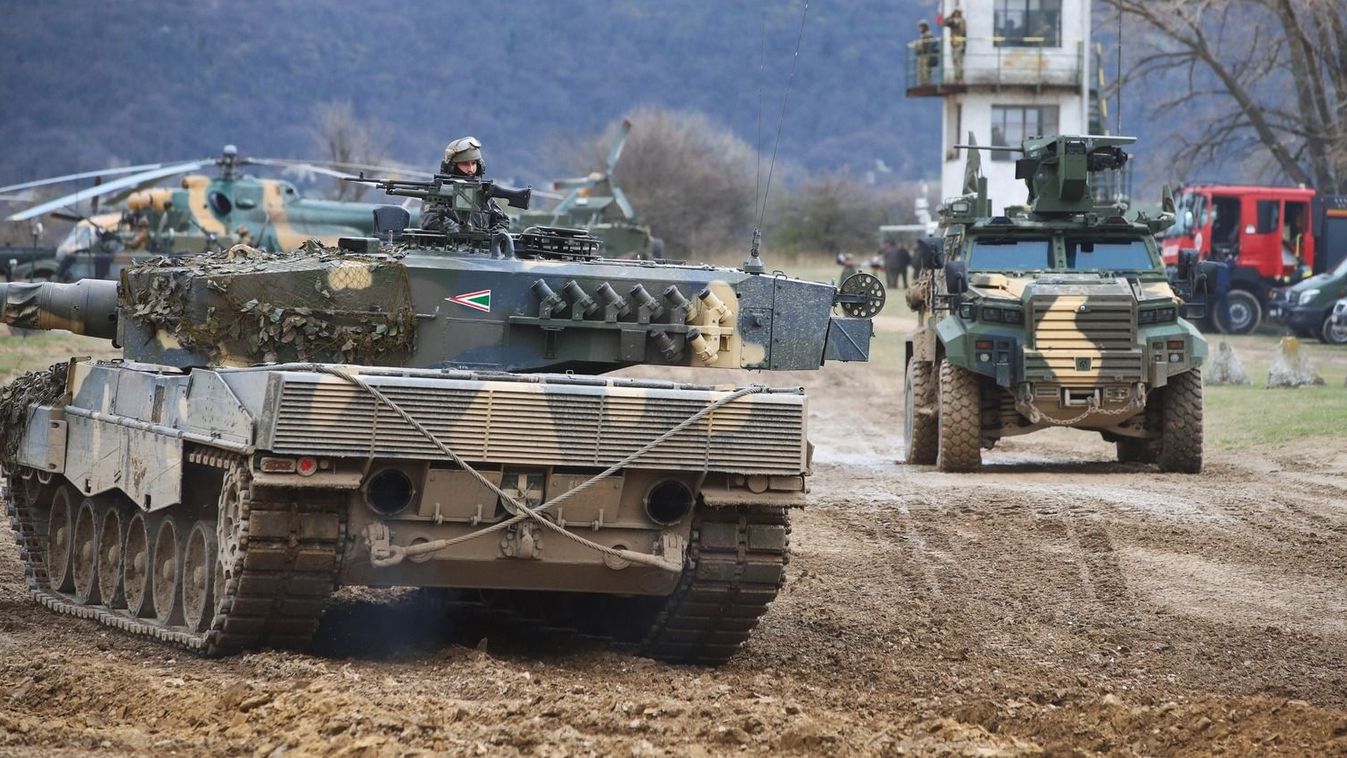 Leopárd 2 harckocsi és Gidrán harcjármű NATO-hadgyakorlaton Tatán