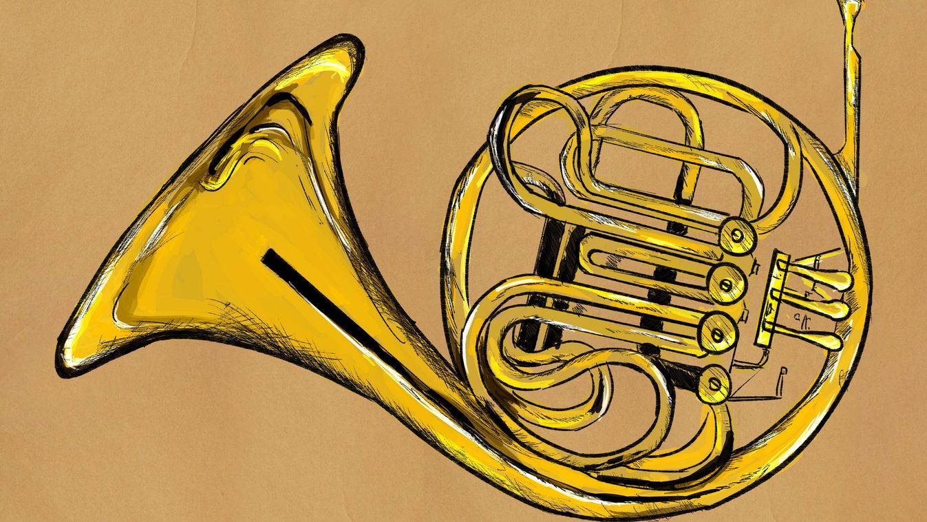 French horn Painting Image