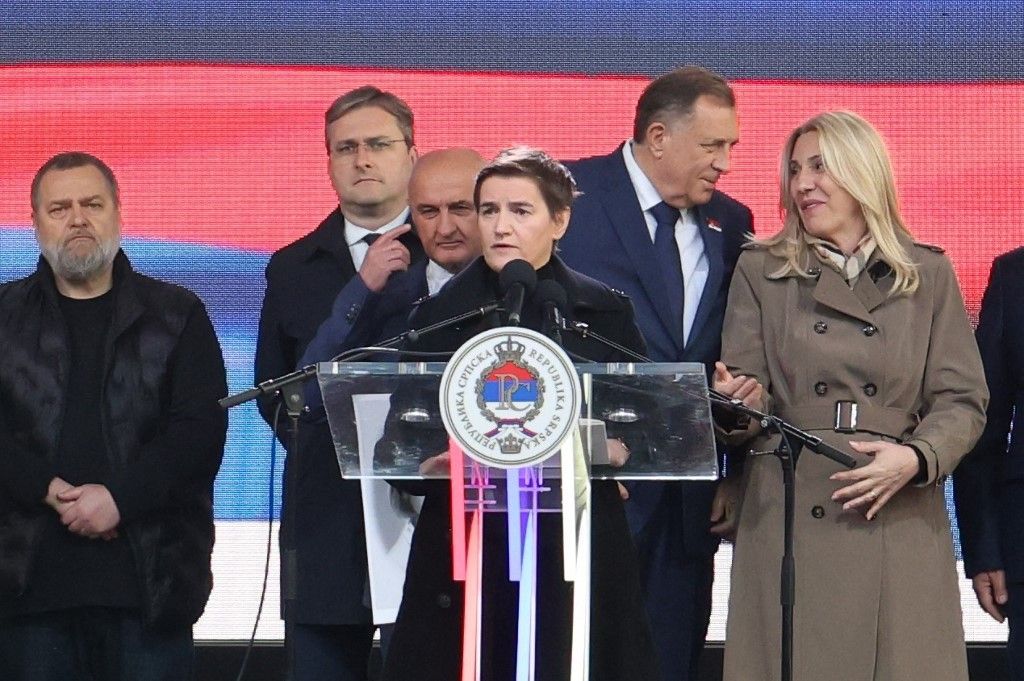 Ana Brnabics, a szerb parlament elnöke. (Fotó: Miomir Jakovljevic / ANADOLU / Anadolu via AFP)