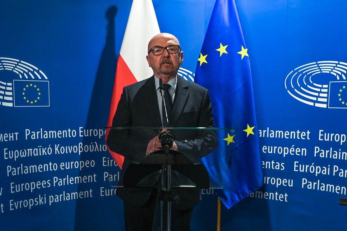 Ryszard Legutko lengyel jobboldali politikus, a Jog és Igazságosság (PiS) európai parlamenti képviselője (Fotó: NurPhoto via AFP/Artur Widak)