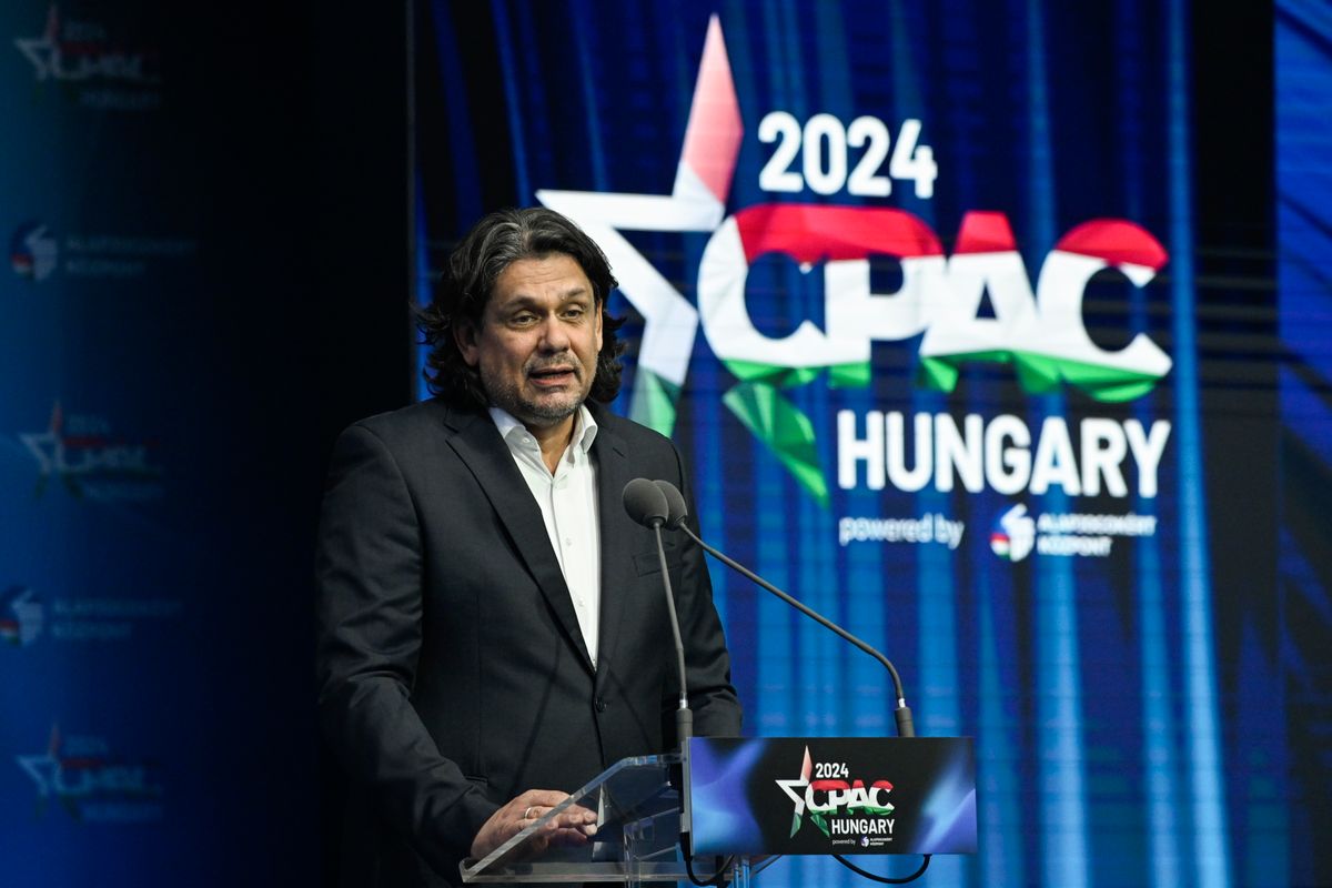 Deutsch Tamás, a Fidesz EP-képviselője beszédet mond a kétnapos Konzervatív Politikai Akció Konferencia (CPAC Hungary) második napján a Millenárison 2024. április 26-án. MTI/Koszticsák Szilárd