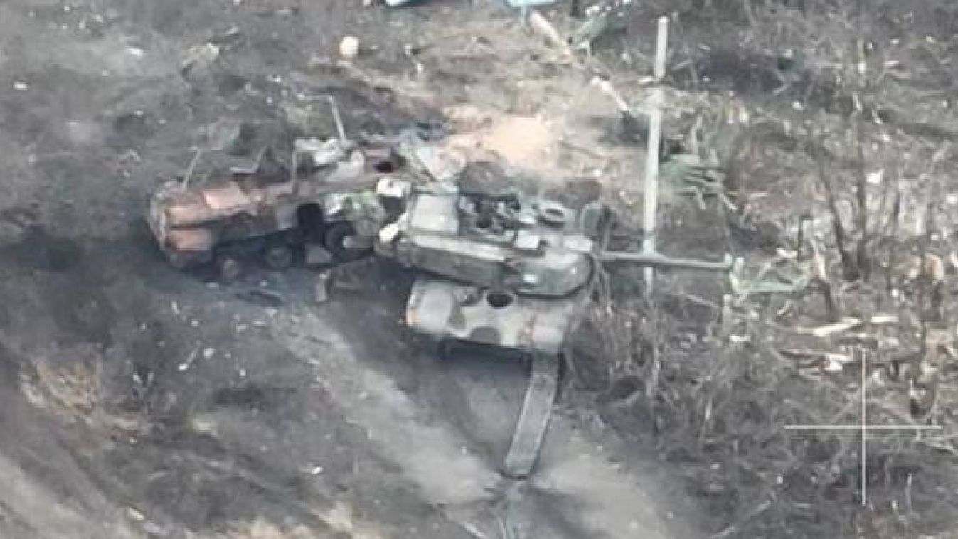 Abrams M-1 elhagyott tank az orosz-ukrán háborúban