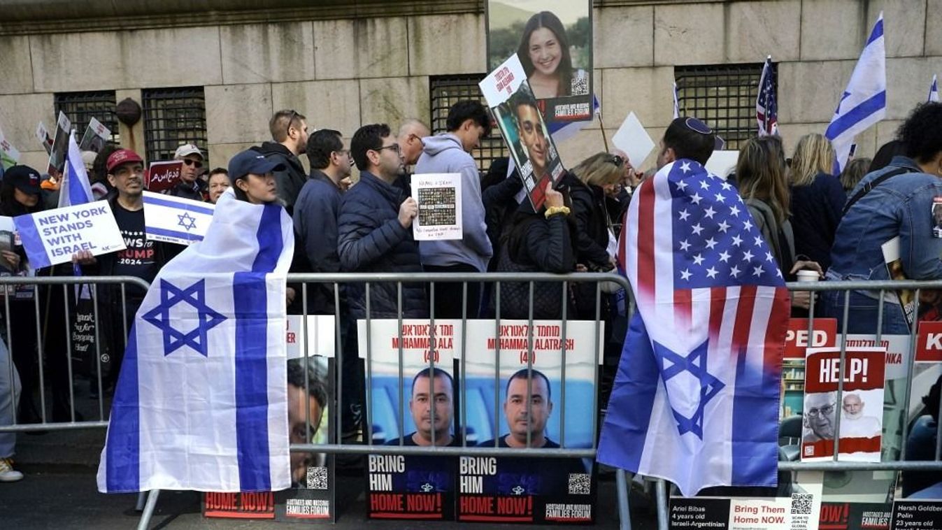 New Yorkban a Columbia egyetemen több százan tüntettek a túszok szabadon engedéséért és az egyre inkább elharapódzó antiszemitizmus ellen