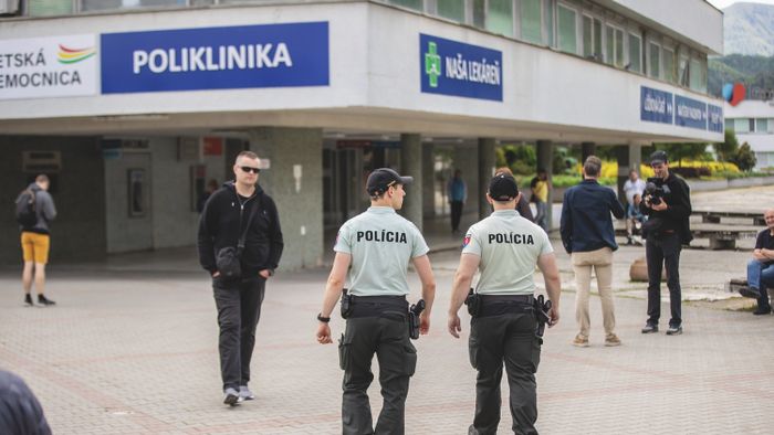 Besztercebánya, a Fico elleni merénylet helyszíne.
Fotó: Csudai Sándor/Origo