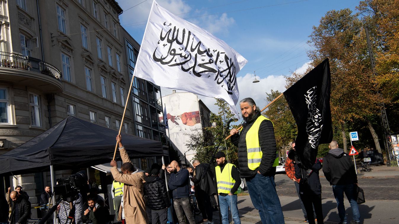 Demonstration of support for Palestine on Sankt Hans Torv in Copenhagen Denmark.