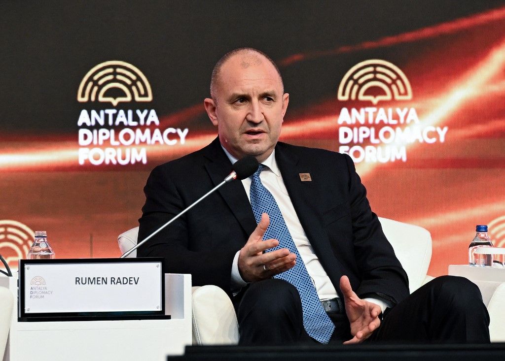 Rumen Radev bolgár elnök 2024. március 1-én. (Fotó: Hakan Nural / ANADOLU / Anadolu az AFP-n keresztül)