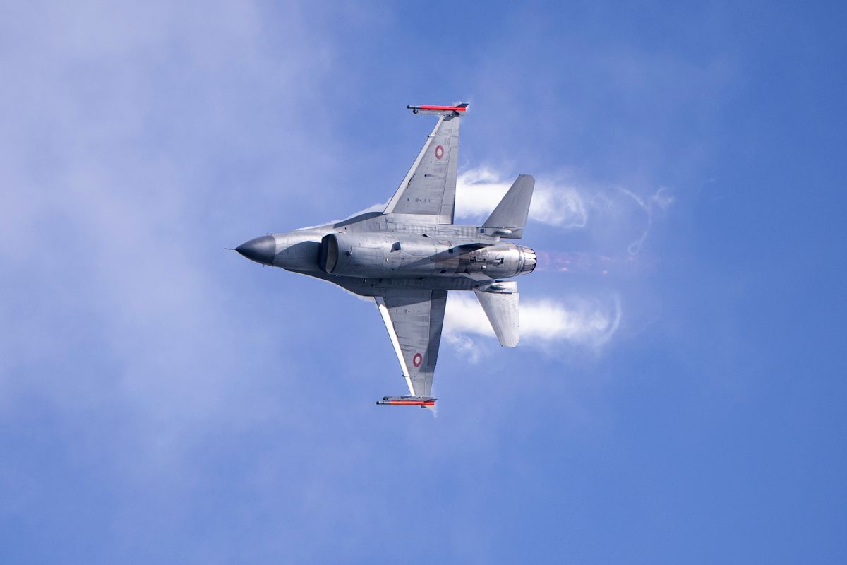 F-16 típusú vadászrepülőgép (Fotó: MTI/EPA/Ritzau/Bo Amstrup)