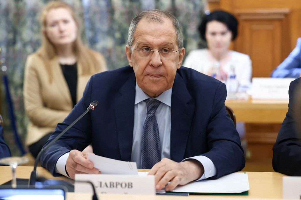 Az orosz külügyminisztérium által 2024. április 22-én készített és közzétett képen Szergej Lavrov orosz külügyminiszter Moszkvában.  (Fotó: OROSZ KÜLÜGYMINISZTÉRIUM / AFP)