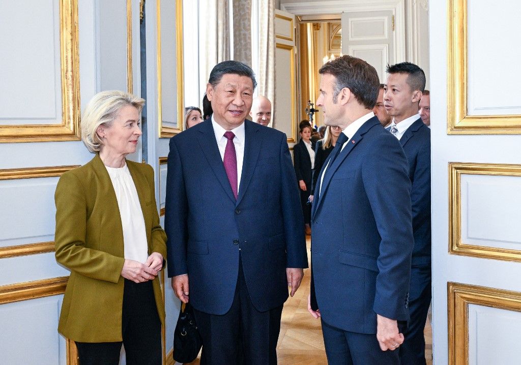 FRANCE-PARIS-XI JINPING-MACRON-VON DER LEYEN-CHINA-FRANCE-EU TRILATERAL MEETING