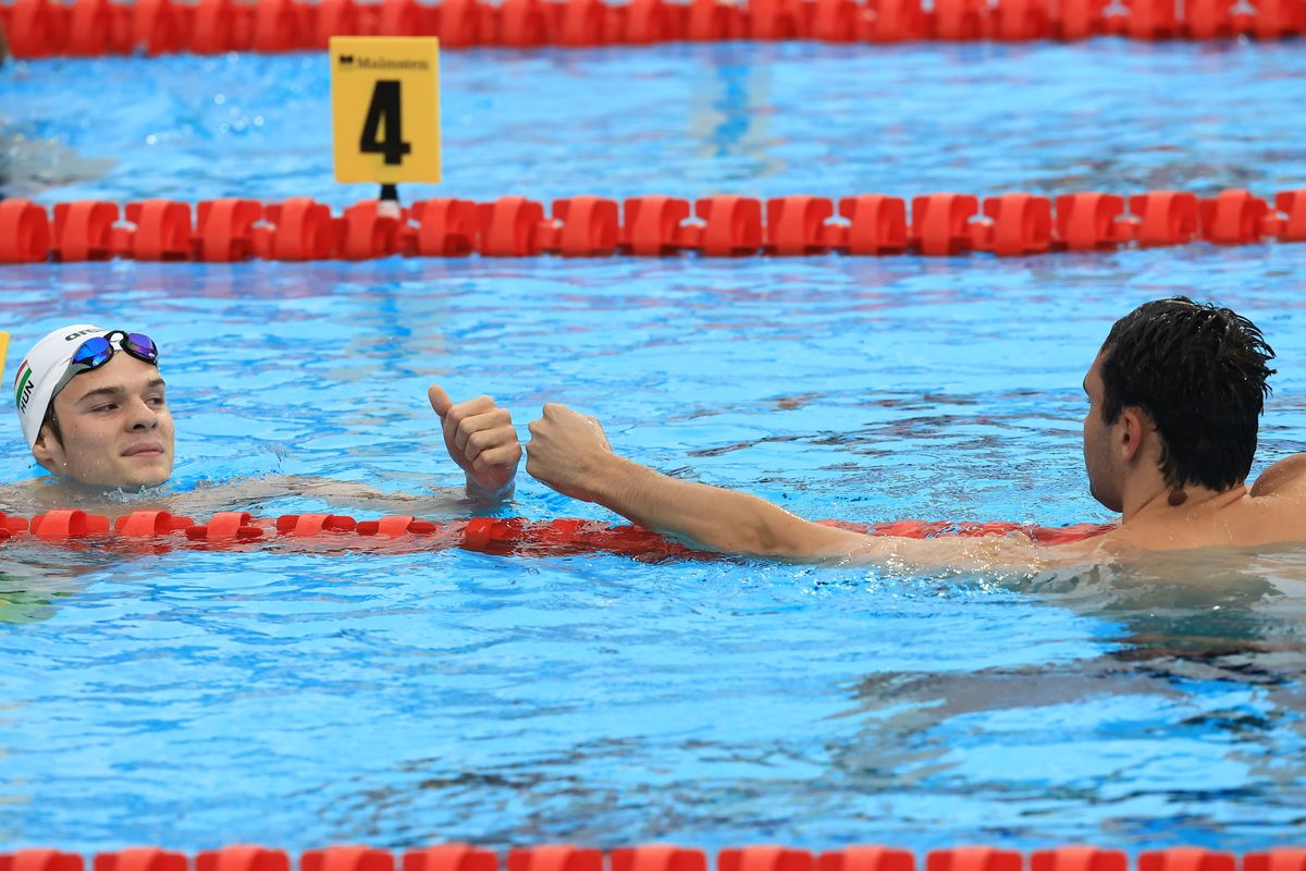 KÓS Hubert; MILÁK KristófVizes Eb Belgrád - Kós Hubert ezüstérmes 100 méter pillangó