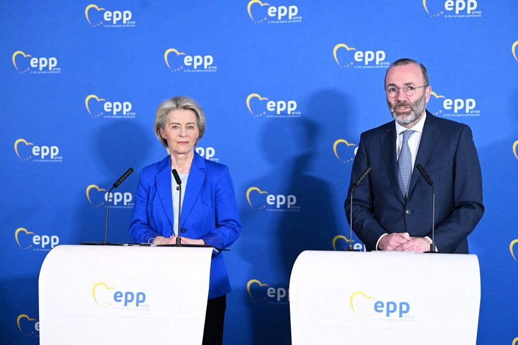 Ursula von der Leyen - Manfred Weber hold press conference after EPP Group Meeting
