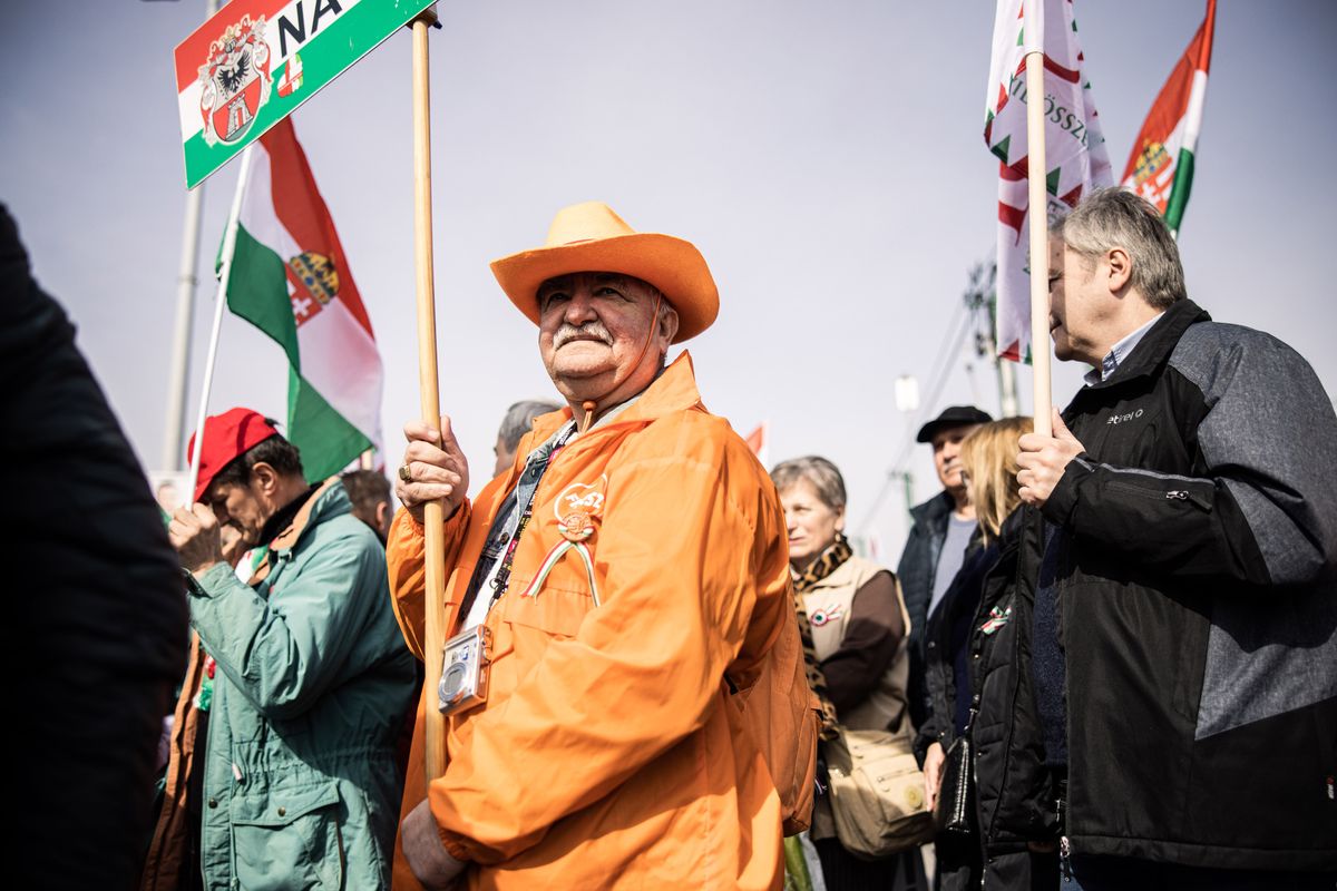 Hungary's Prime Minister Viktor Orban Addresses Pre-Election March