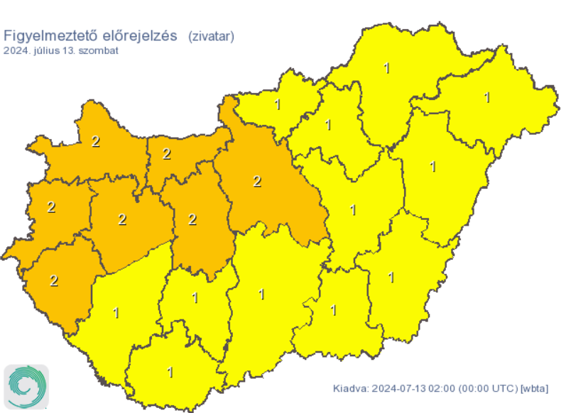 hőség, kánikula,vihar, zivatar, figyelmeztető előrejelzés, veszélyjelzés