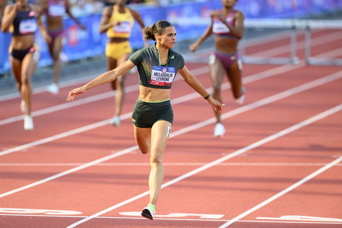 Track & Field: US Olympic Team Trials Jun 30, 2024; Eugene, OR, USA; Sydney McLaughlin-Levrone sets a new world record in the women’s 400 meter hurdles with a time of 50.65 at the US Olympic Track and Field Team Trials. Mandatory Credit: Craig Strobeck-USA TODAY Sports világcsúcs atlétika 400 gát