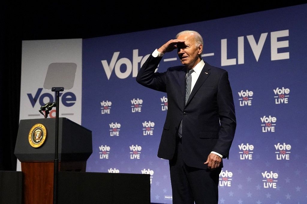 Joe Biden amerikai elnök 2024. július 16-án. (Fotó: Kent Nishimura / AFP)