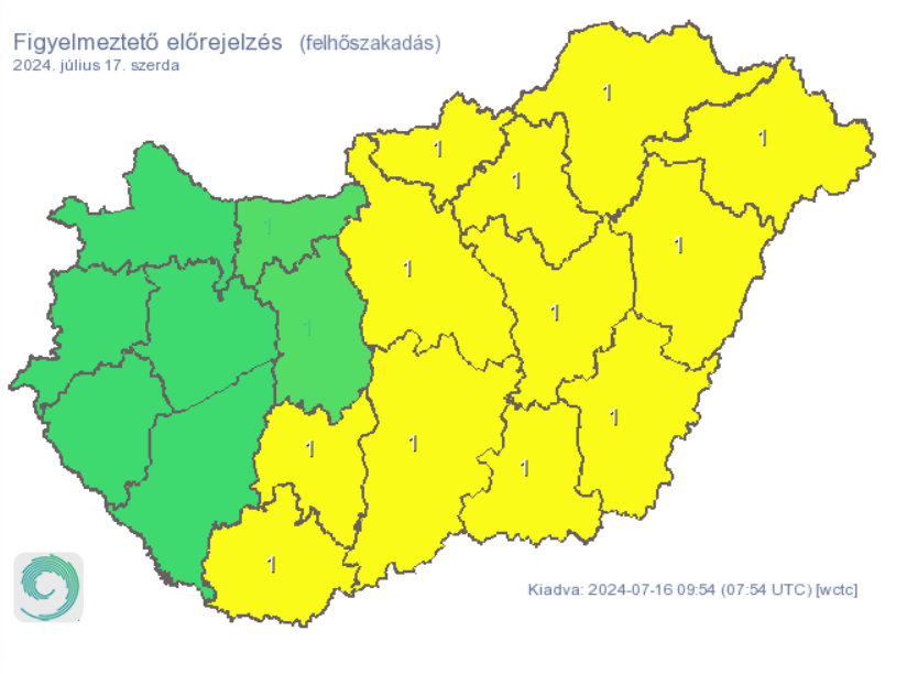 figyelmeztető előrejelzés, riasztás, időjárás, hőség, kánikula, eső, zápor, zivatar