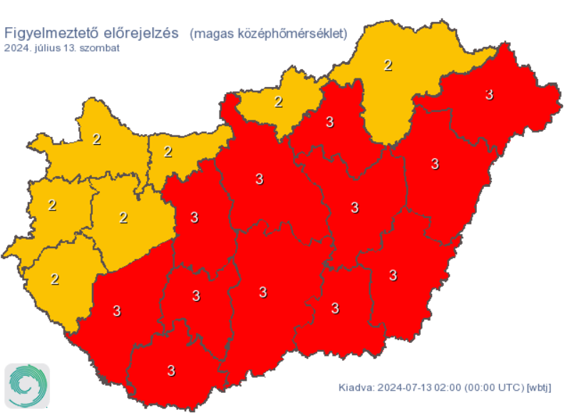 hőség, kánikula,vihar, zivatar, figyelmeztető előrejelzés, veszélyjelzés