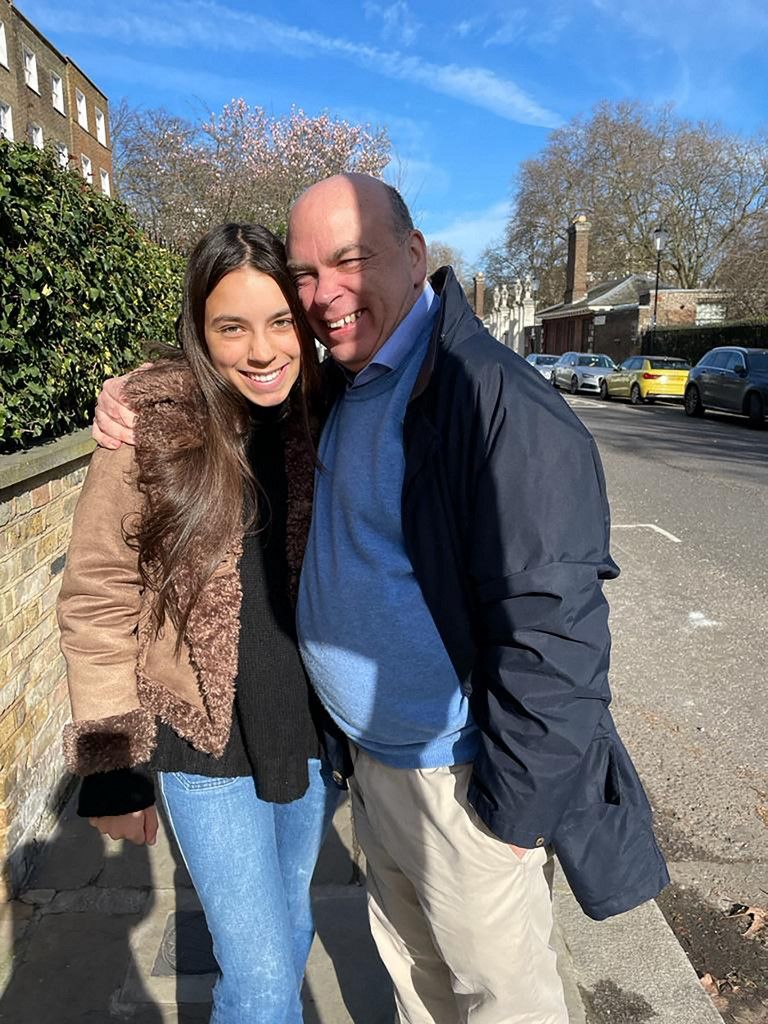 An undated handout picture released by Tancredi group on August 23, 2024 shows UK tech tycoon Mike Lynch (R) and his daughter Hannah Lynch posing in an unknown location. At midday on on August 23, 2024, Italian firefighters divers found the body of the daughter of British tech tycoon Mike Lynch, Hannah Lynch, the last victim of the sinking of the "Bayesian", which went down off the Italian island before dawn on August 19. The bodies of Mike Lynch, a celebrated tech entrepreneur and investor, and four other passengers were found on Augsut 21. (Photo by FAMILY HANDOUT / AFP) / RESTRICTED TO EDITORIAL USE - MANDATORY CREDIT "AFP PHOTO / Family handout " - NO MARKETING NO ADVERTISING CAMPAIGNS - DISTRIBUTED AS A SERVICE TO CLIENTS