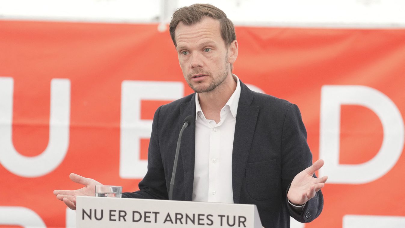 Danish Justice Minister Peter Hummelgaard gives a speech during an event on Mayday, or Labour Day, in the public park Kloeften in Haderslev, Denmark, on May 1, 2024. (Photo by Claus Fisker / Ritzau Scanpix / AFP) / Denmark OUT