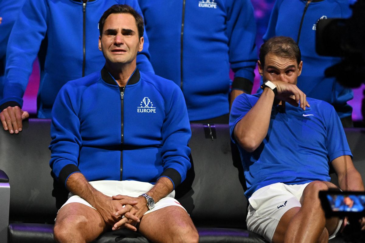 Roger Federer Rafael Nadal (R) 2022 Laver-kupa visszavonulás tenisz