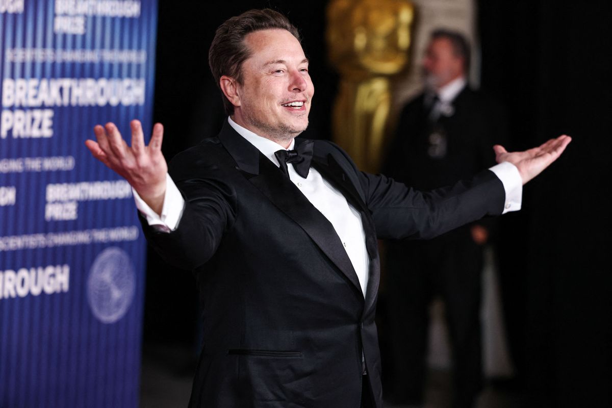 10th Annual Breakthrough Prize Ceremony - Arrivals
Elon Musk arrives at the 10th Annual Breakthrough Prize Ceremony held at the Academy Museum of Motion Pictures on April 13, 2024 in Los Angeles, California, United States. (Photo by Xavier Collin/Image Press Agency/NurPhoto) (Photo by Image Press Agency / NurPhoto / NurPhoto via AFP)