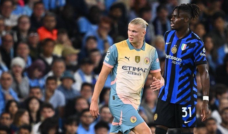 Erling Haaland Yann Bisseck Manchester City Internazionale Inter Bajnokok Ligája BL