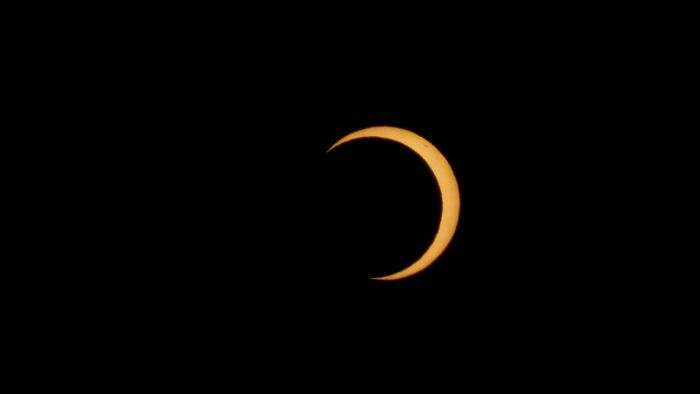 Solar eclipse in Chile
COYHAIQUE, CHILE - OCTOBER 02: A general view of the solar eclipse in Coyhaique, Chile, on October 02, 2024. Part of the southern hemisphere witnessed an annular eclipse on Wednesday that occurred when the Moon almost completely covered the Sun, a spectacle that was seen from Chilean and Argentine Patagonia. Lucas Aguayo Araos / Anadolu (Photo by Lucas Aguayo Araos / ANADOLU / Anadolu via AFP)