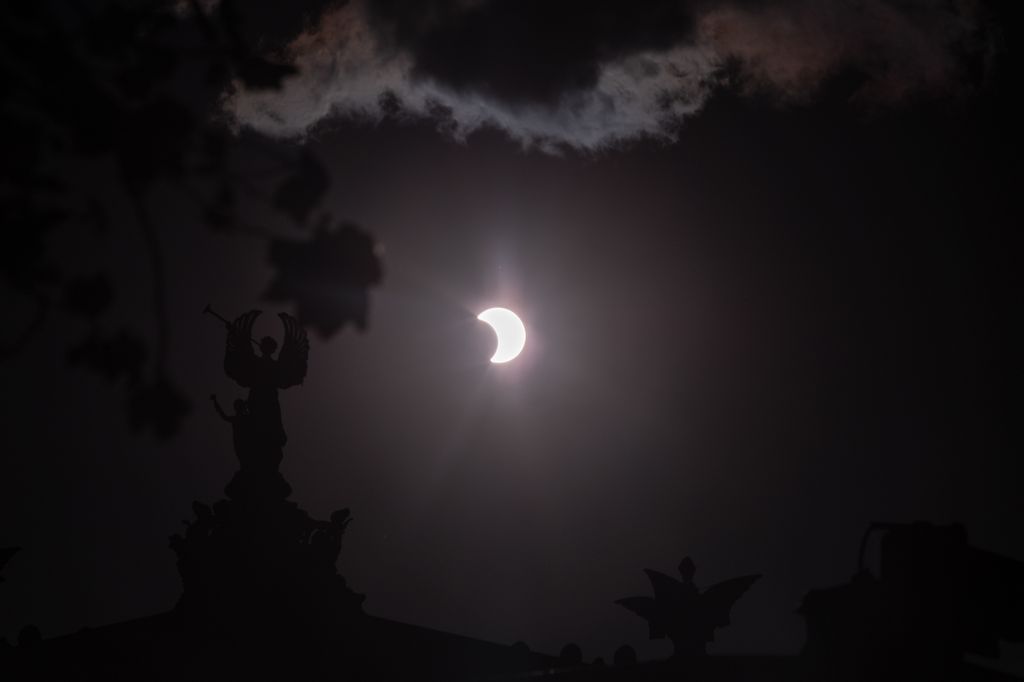 Argentina Eclipse
The moon passes the sun during an annular solar eclipse in Buenos Aires, Argentina, on October 2, 2024. (Photo by Matias Baglietto/NurPhoto) (Photo by Matías Baglietto / NurPhoto / NurPhoto via AFP)