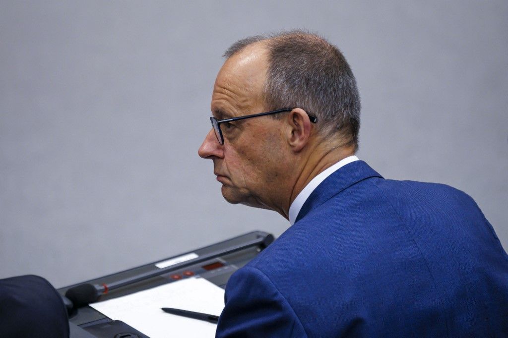 Friedrich Merz, a Kereszténydemokrata Unió (CDU) elnöke, a német Bundestagban