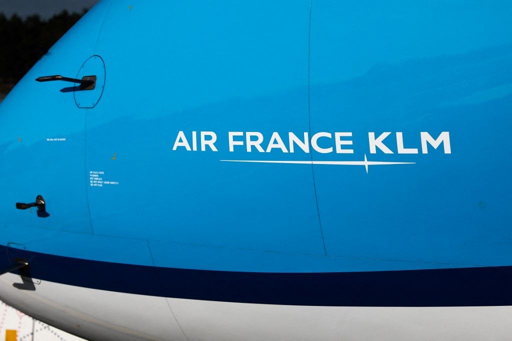 Az Air France KLM logója egy repülőgépen