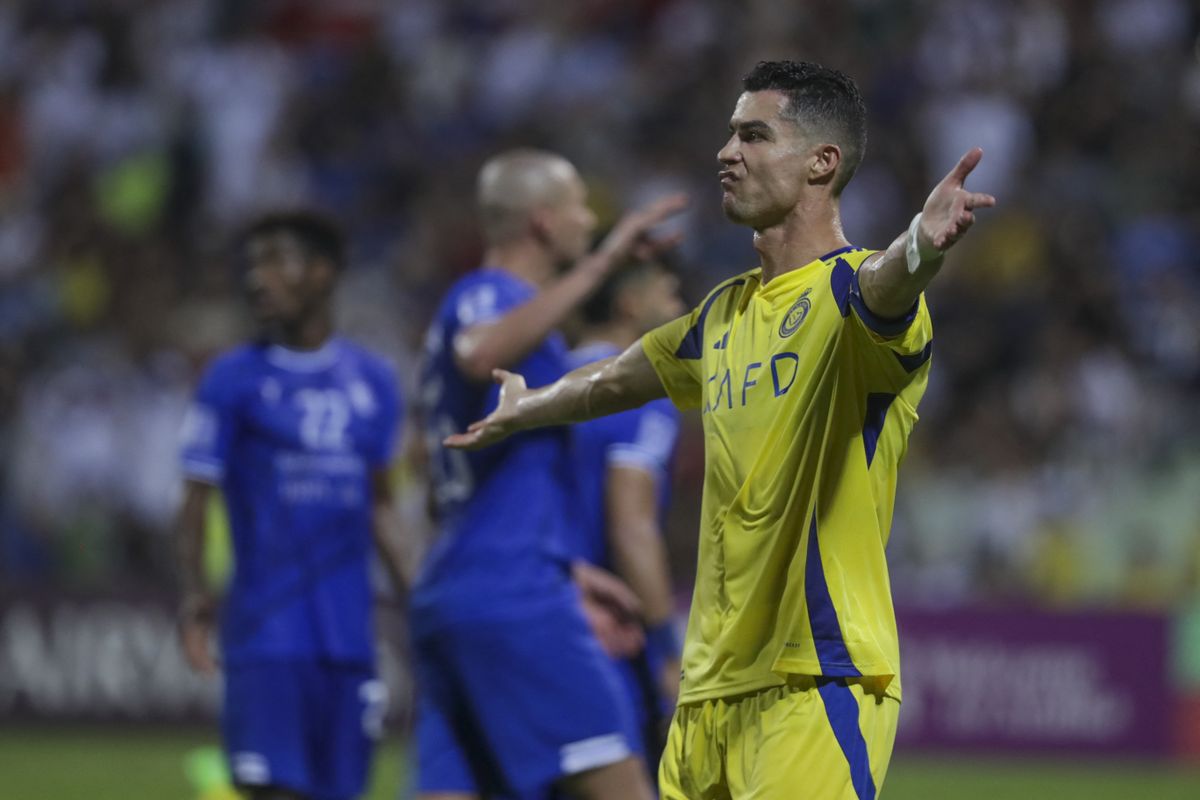 Al-Nassr v Esteghlal Tehran - AFC Champions League DUBAI, UAE - OCTOBER 22: Cristiano Ronaldo of Al-Nasszr reacts during AFC Champions League football match between Al-Nassr and Esteghlal Tehran at Al-Ahli Youth Stadium in Dubai, United Arab Emirates on October 22, 2024. Waleed Zein / Anadolu (Photo by Waleed Zein / ANADOLU / Anadolu via AFP)