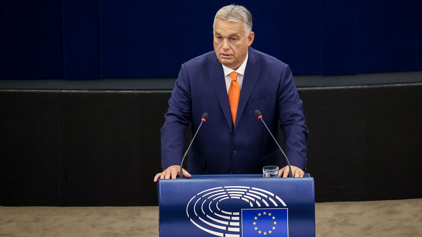 Prime Minister Viktor Orban presents the Hungarian EU presidency's program to the European Parliament in Strasbourg on October 9, 2024