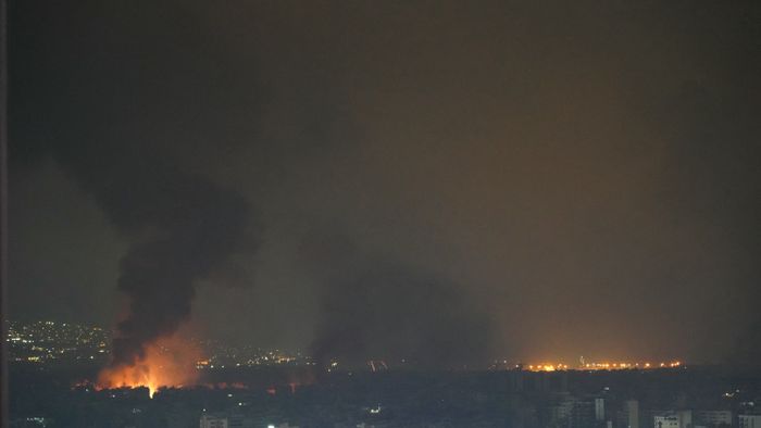 Smoke rises from the site of an Israeli airstrike that targeted a neighborhood in Beirut’s southern suburb late October 7, 2024. Official Lebanese media reported four Israeli strikes on south Beirut October 6, shortly after calls by Israel's army for residents to evacuate the Hezbollah stronghold -- bombarded for several days.
"Enemy warplanes launched two strikes on the southern suburbs, the first targeted the Saint Therese area, and the second targeted the Burj al-Barajneh area," Lebanon's National News Agency said. (Photo by ETIENNE TORBEY / AFP)