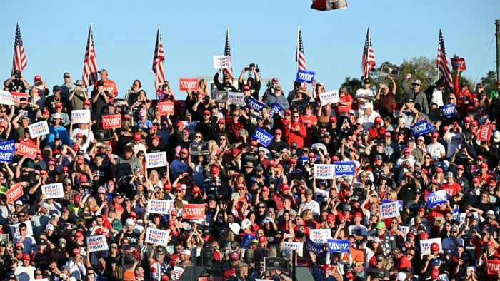 Republican presidential nominee Donald Trump holds a rally at site of first assassination attempt