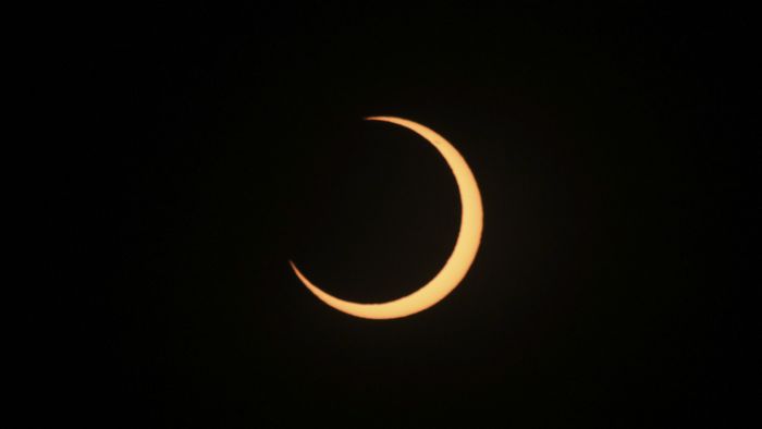 Solar eclipse in Chile
COYHAIQUE, CHILE - OCTOBER 02: A general view of the solar eclipse in Coyhaique, Chile, on October 02, 2024. Part of the southern hemisphere witnessed an annular eclipse on Wednesday that occurred when the Moon almost completely covered the Sun, a spectacle that was seen from Chilean and Argentine Patagonia. Lucas Aguayo Araos / Anadolu (Photo by Lucas Aguayo Araos / ANADOLU / Anadolu via AFP)