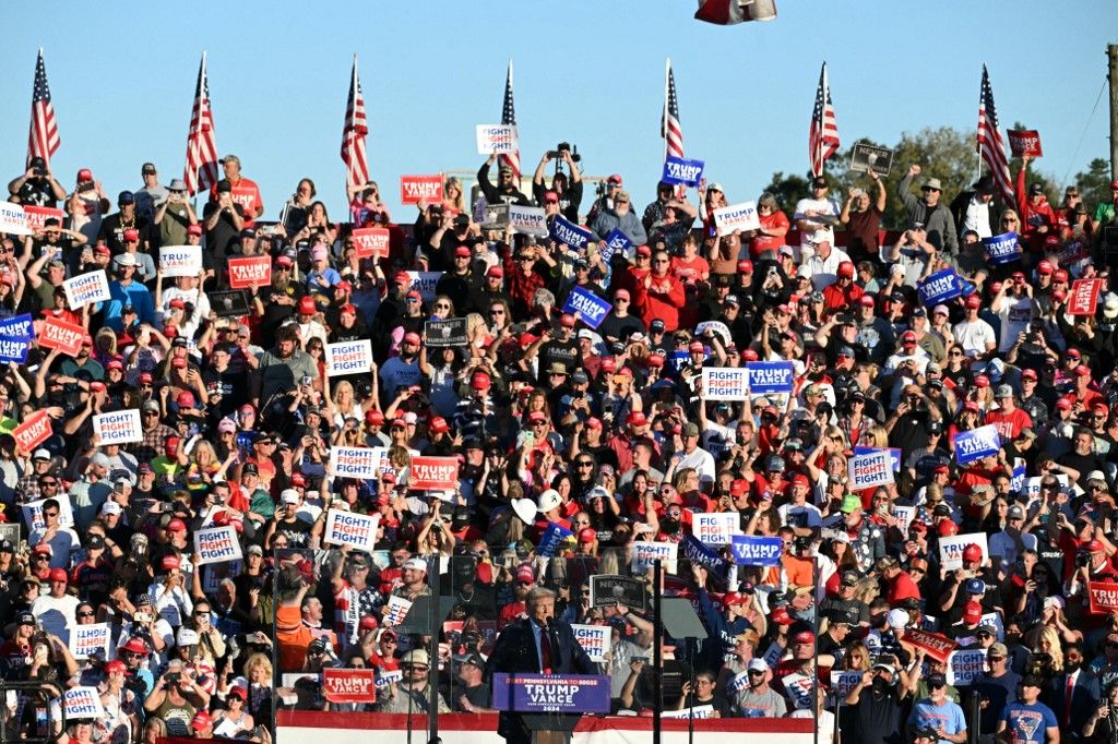 Republican presidential nominee Donald Trump holds a rally at site of first assassination attempt